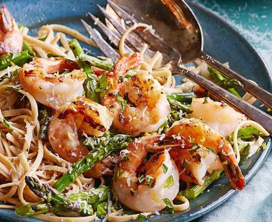 Italian Asparagus Shrimp Pasta