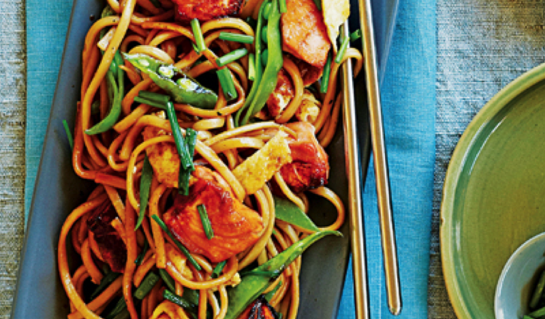 Salmon Fillets with Noddles
